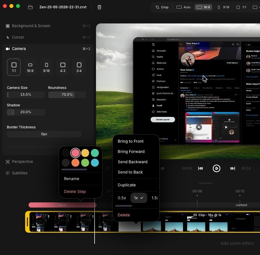 Creavit Studio editor